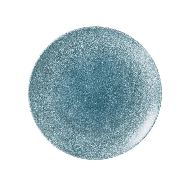 Churchill Studio Prints Raku Large Round Coupe Plate Topaz Blue 288mm - DE882 Plates Churchill