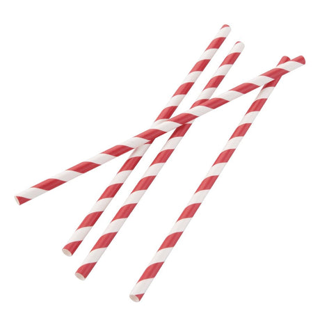Fiesta Compostable Paper Straws Red Stripes (Pack of 250) - DE927  Fiesta