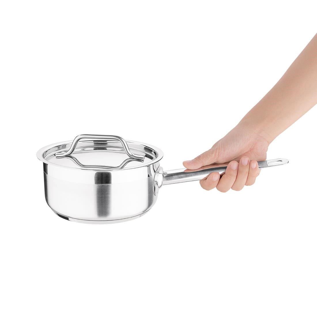 Nisbets Essentials Stainless Steel Saucepan With Lid 14cm - DF669 Nisbets Essentials