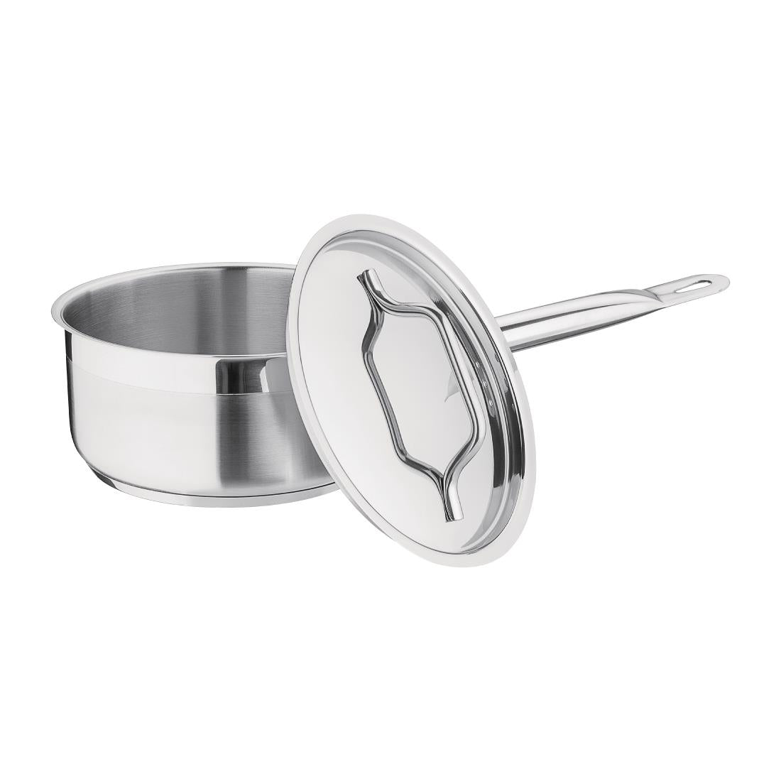 Nisbets Essentials Stainless Steel Saucepan With Lid 16cm - DF670 Nisbets Essentials