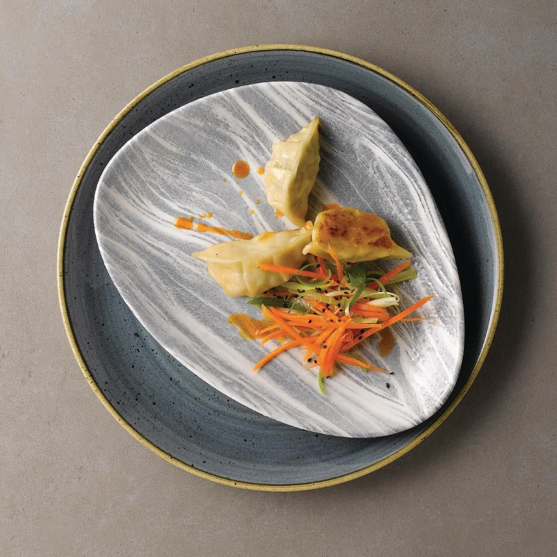 Churchill Fluid Triangle Chef Plates Pearl Grey 205 x 265mm (Pack of 12) - DF728 Plates Churchill