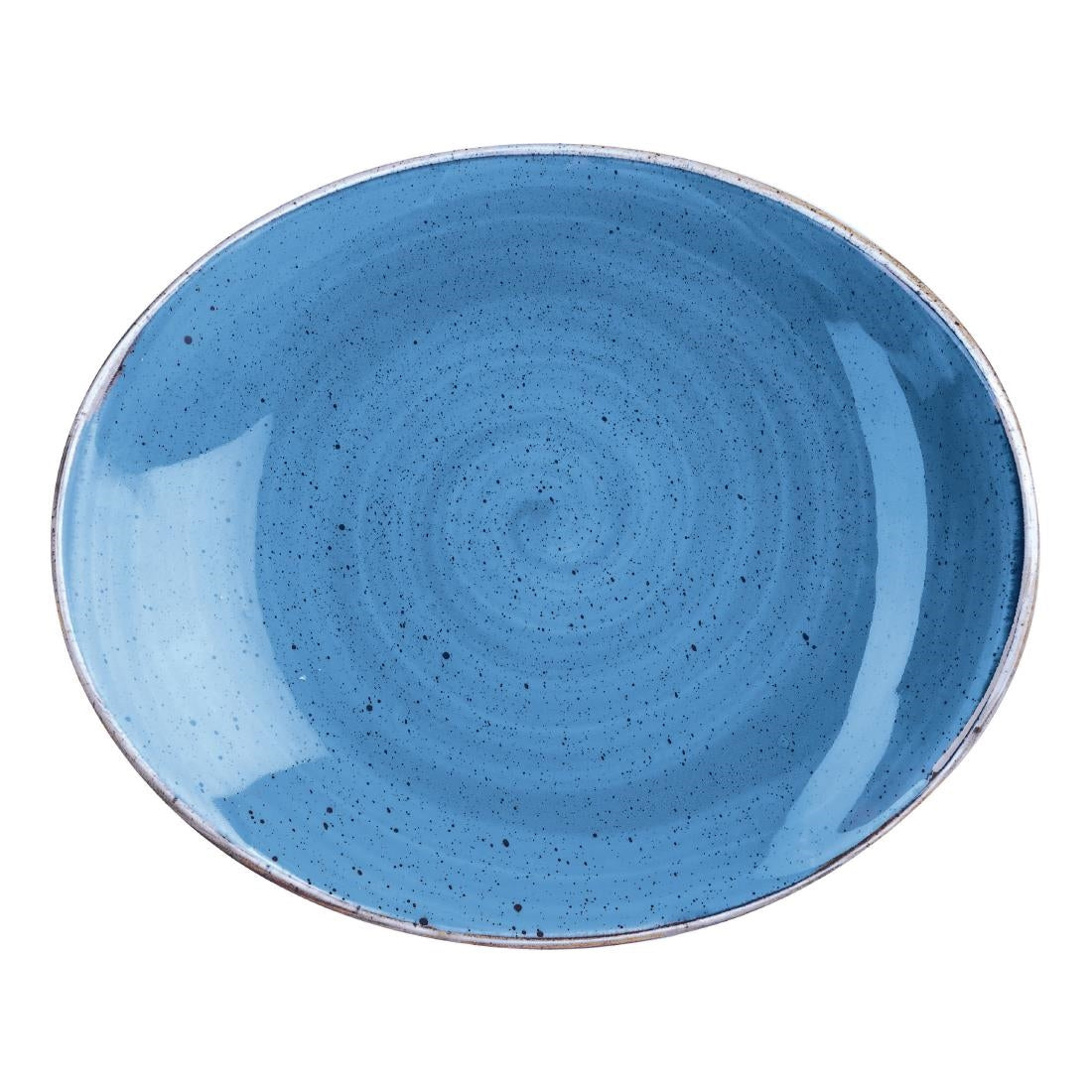 Churchill Stonecast Oval Plate Cornflower Blue 197 x 160mm (Pack of 12) - DF775 Plates Churchill