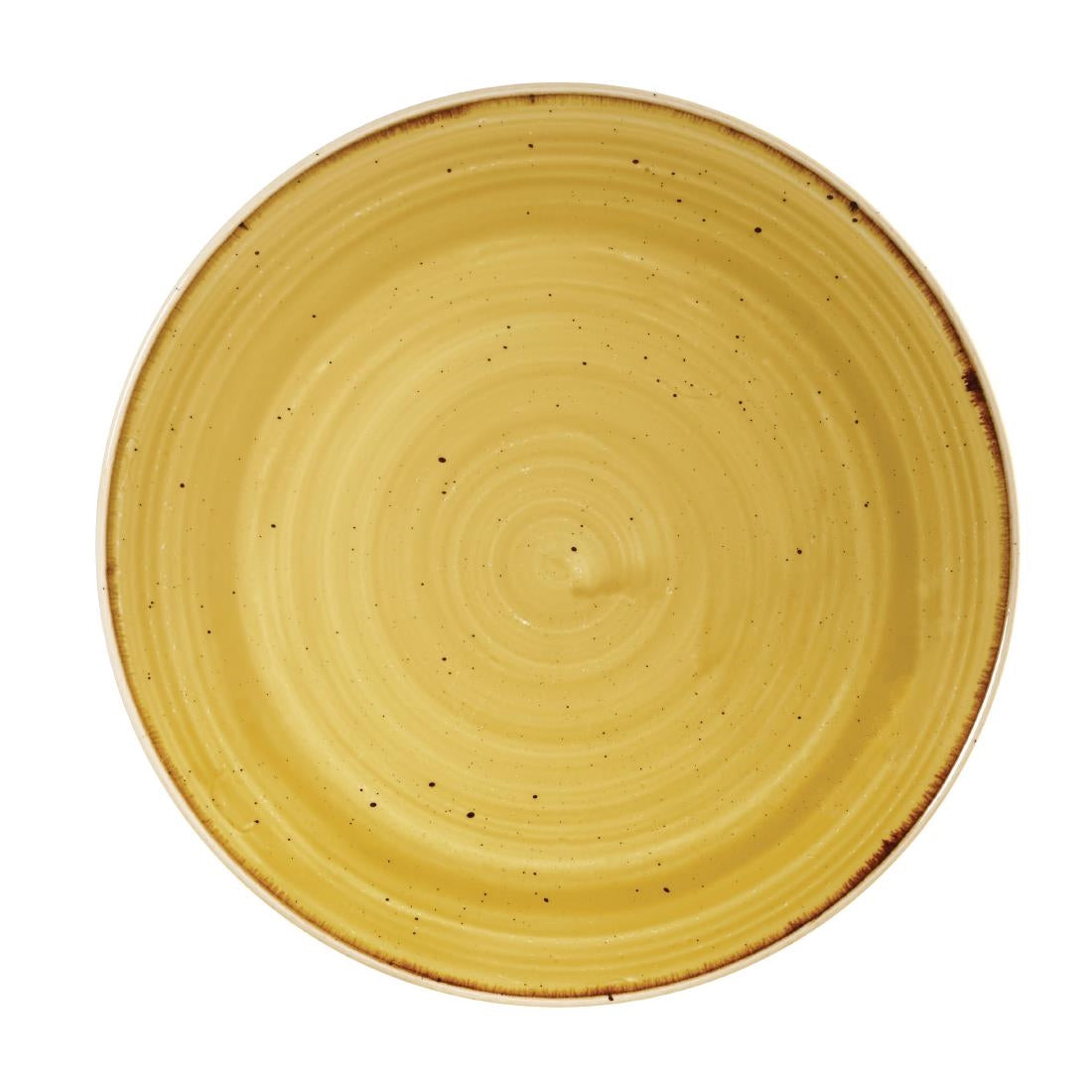 Churchill Stonecast Round Coupe Plates Mustard Seed Yellow 220mm - DF786 Plates Churchill