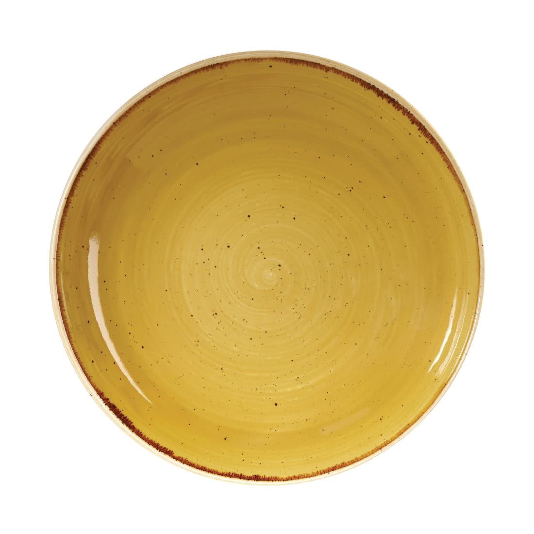 Churchill Stonecast Round Coupe Bowls Mustard Seed Yellow 248mm - DF787 Bowls Churchill