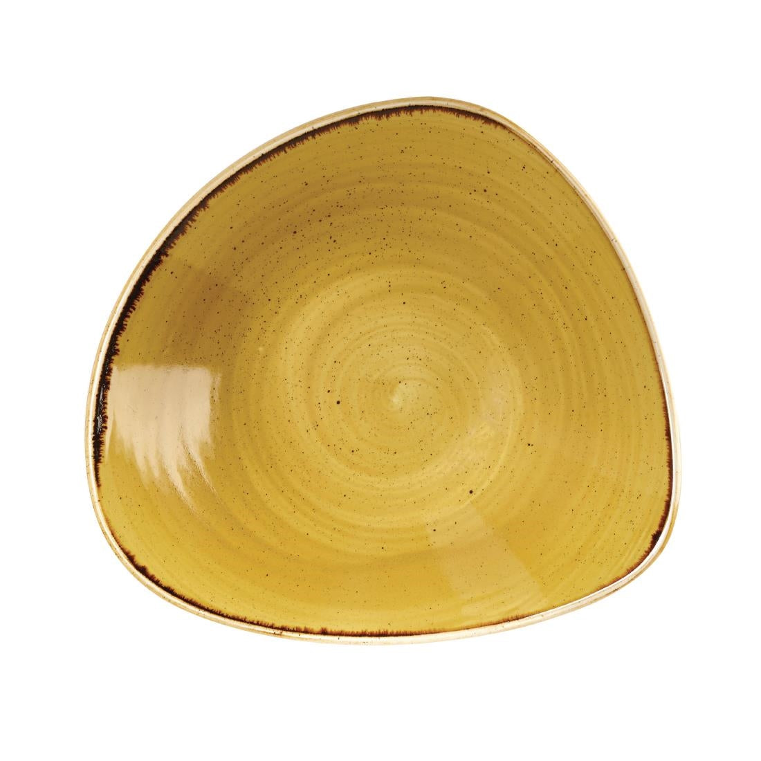 Churchill Stonecast Triangle Bowls Mustard Seed Yellow 229mm - DF790 Bowls Churchill