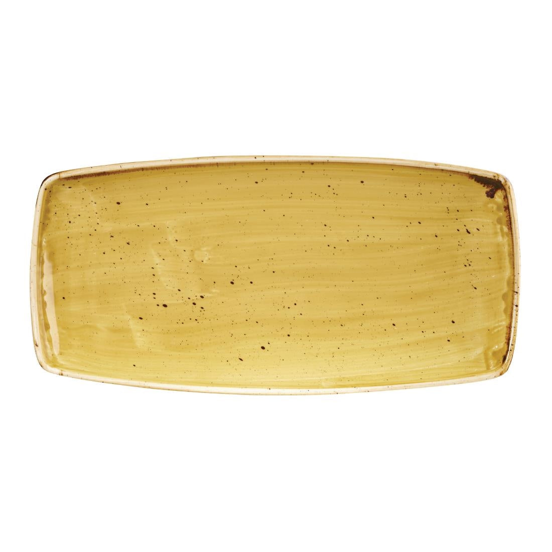Churchill Stonecast Rectangular Plate Mustard Seed Yellow 295 x 150mm - DF791 Plates Churchill