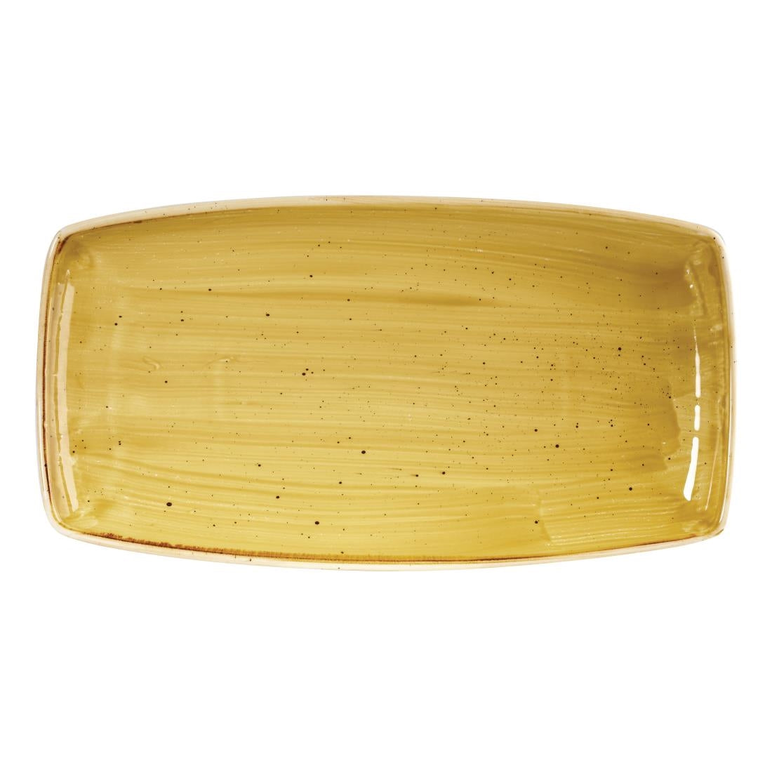 Churchill Stonecast Rectangular Plate Mustard Seed Yellow 350 x 185mm - DF792 Plates Churchill