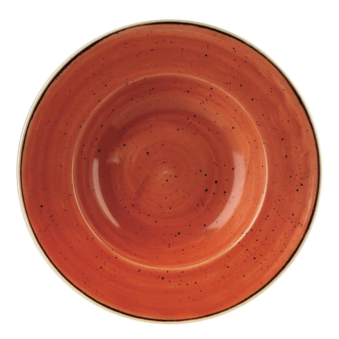 Churchill Stonecast Round Wide Rim Bowls Spiced Orange 277mm - DF794 Bowls Churchill