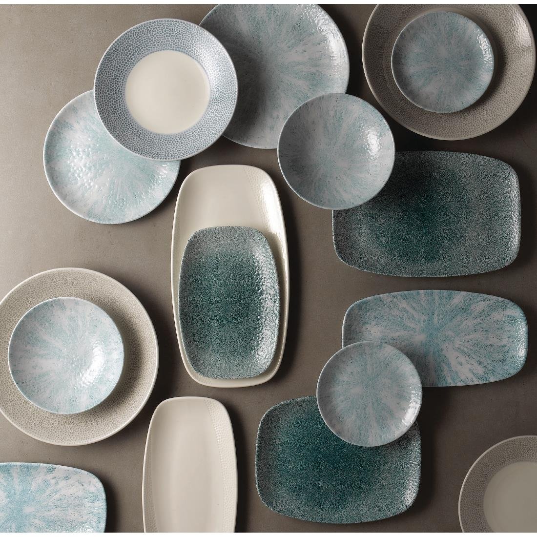 Churchill Raku Oblong Chef Plates Jade Green 202 x 261mm (Pack of 12) - DF915 Plates Churchill