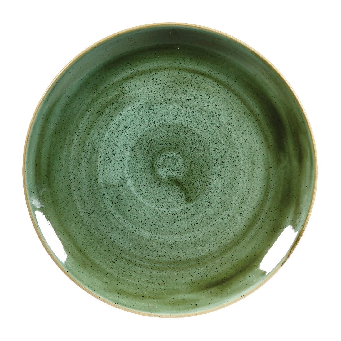 Churchill Stonecast Round Coupe Plates Samphire Green 288mm (Pack of 12) - DF994 Plates Churchill