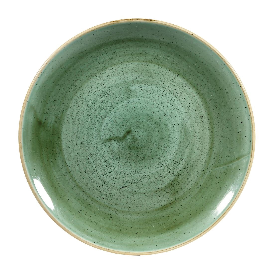 Churchill Stonecast Round Coupe Plates Samphire Green 260mm (Pack of 12) - DF995 Plates Churchill