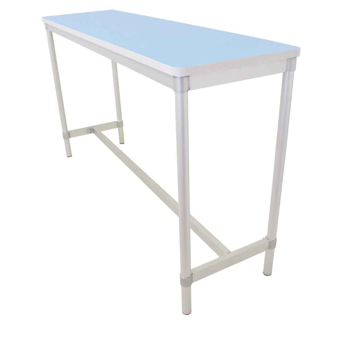 Gopak Enviro Indoor Pastel Blue Rectangle Poseur Table 1200mm - DG131-PB Faux Wooden Tables Gopak