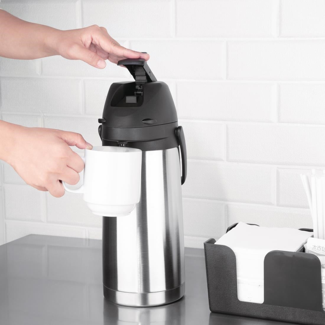 Nisbets Essentials Lever Action Airpot Double Wall 1.9Ltr - DG141 Nisbets Essentials