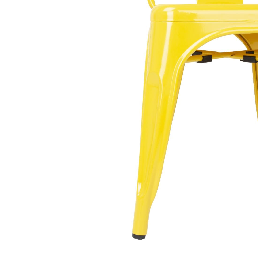 Bolero Bistro Steel Side Chairs Yellow (Pack of 4) - DK292 Metal Dining Chairs Bolero