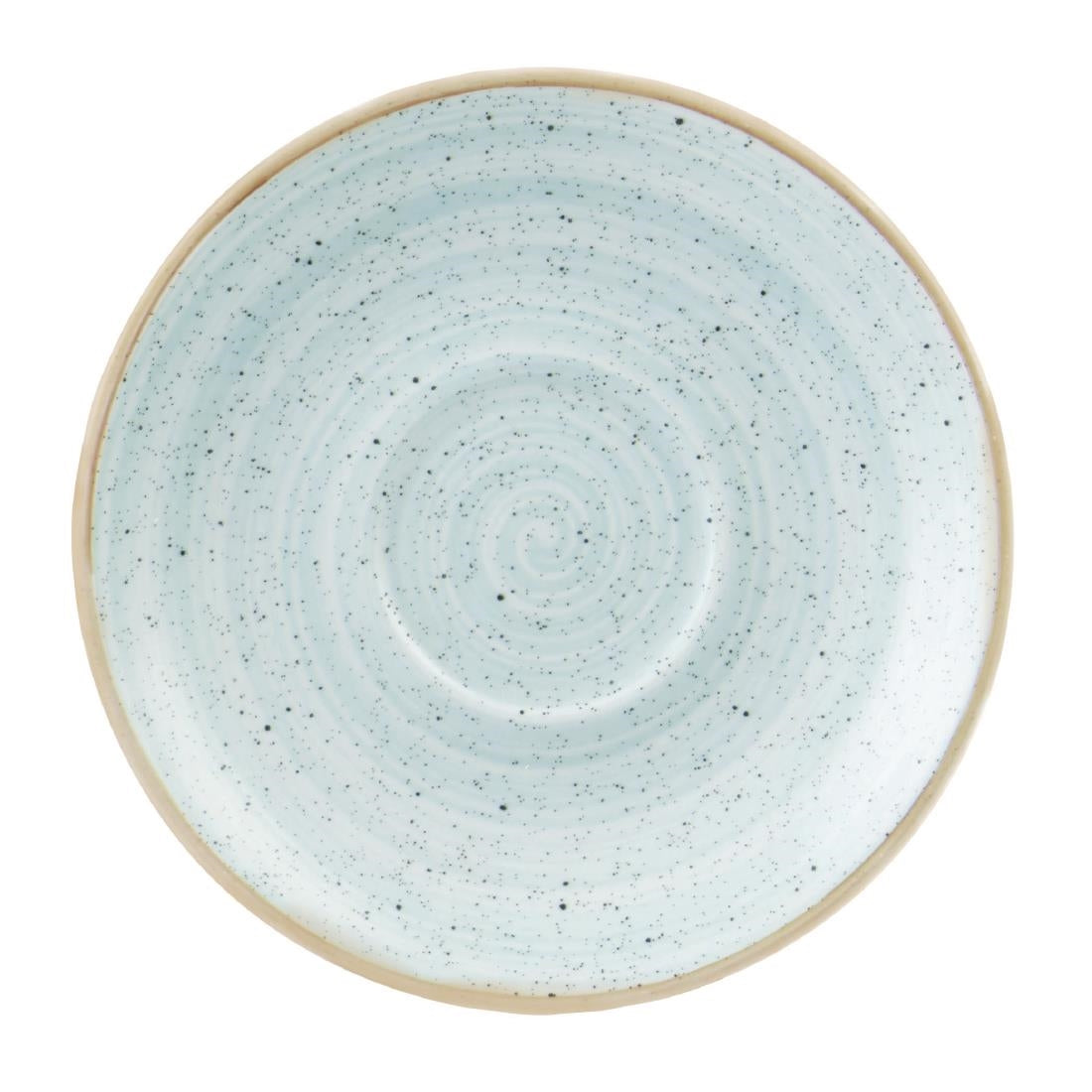 Churchill Stonecast Round Cappuccino Saucers Duck Egg Blue 185mm (Pack of 12) - DK515 Churchill Super Vitrified Churchill