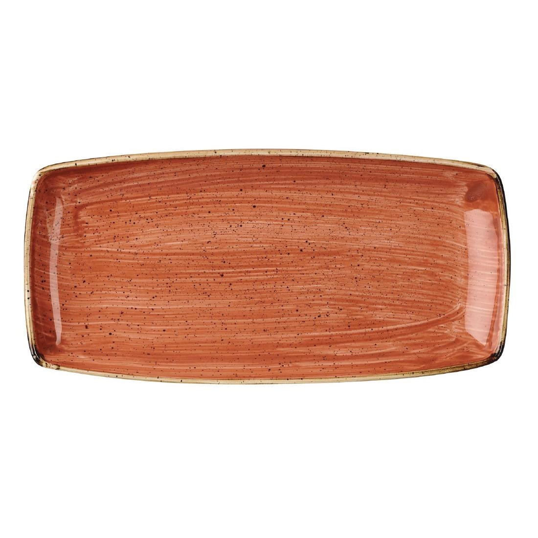 Churchill Stonecast Rectangular Plate Spiced Orange 350 x 185mm - DK544 Plates Churchill