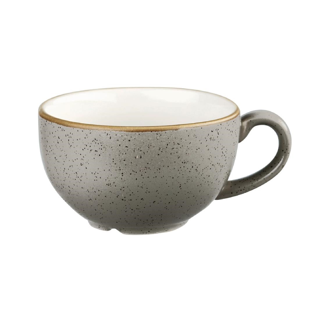 Churchill Stonecast Cappuccino Cup Peppercorn Grey 8oz (Pack of 12) - DK566 Cups and Mugs Churchill
