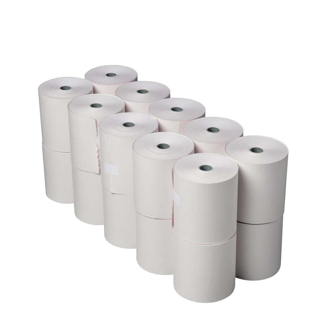 Olympia Non-Thermal 2ply White and Pink Till Roll 76 x 71mm (Pack of 20) - DK595 Olympia
