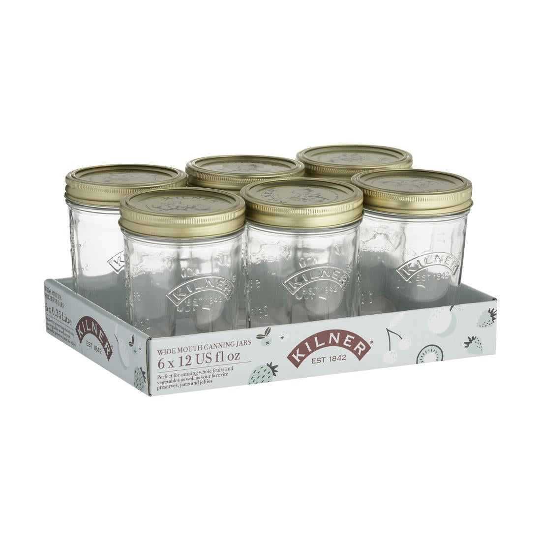 Kilner Wide Mouth 350ml Jar (Pack of 6) - DK792 Kilner