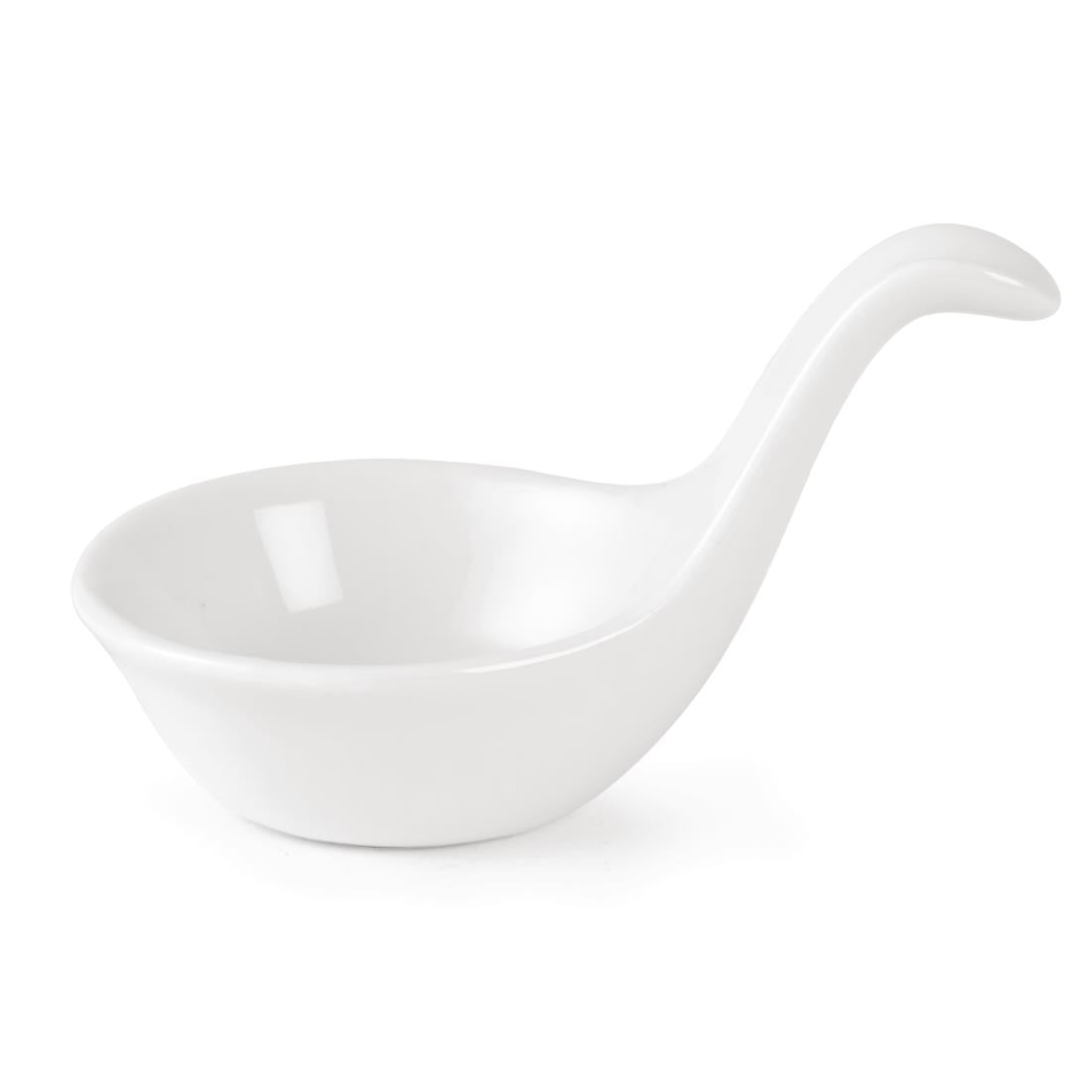 Olympia Whiteware Miniature Spoon Shape Dipping Bowls 57x 57mm (Pack of 12) - DK801 Bowls Olympia