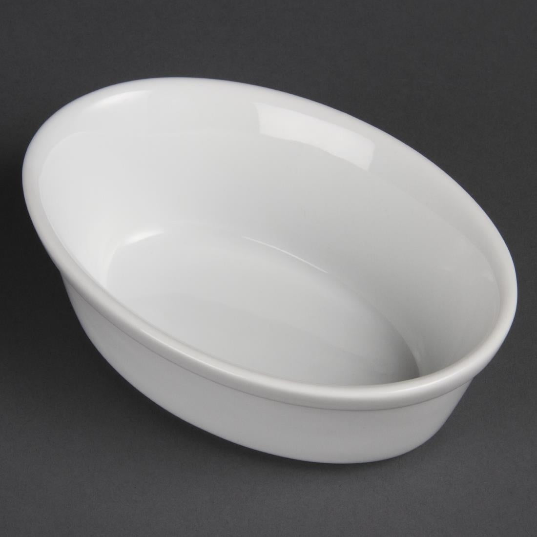 Olympia Whiteware Oval Pie Bowls 161mm (Pack of 6) - DK807 Bowls Olympia