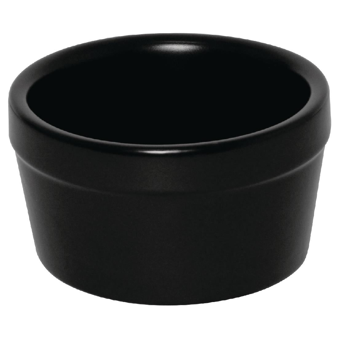 Olympia Mediterranean Ramekins Black 95mm (Pack of 6) - DK831 Olympia Crockery Olympia
