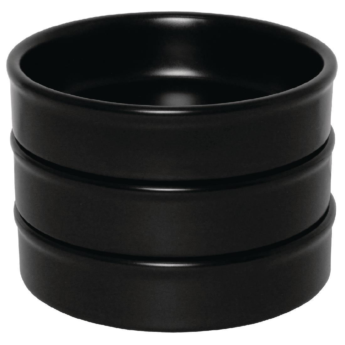 Olympia Mediterranean Stackable Dishes Black 102mm (Pack of 6) - DK832 Olympia Crockery Olympia