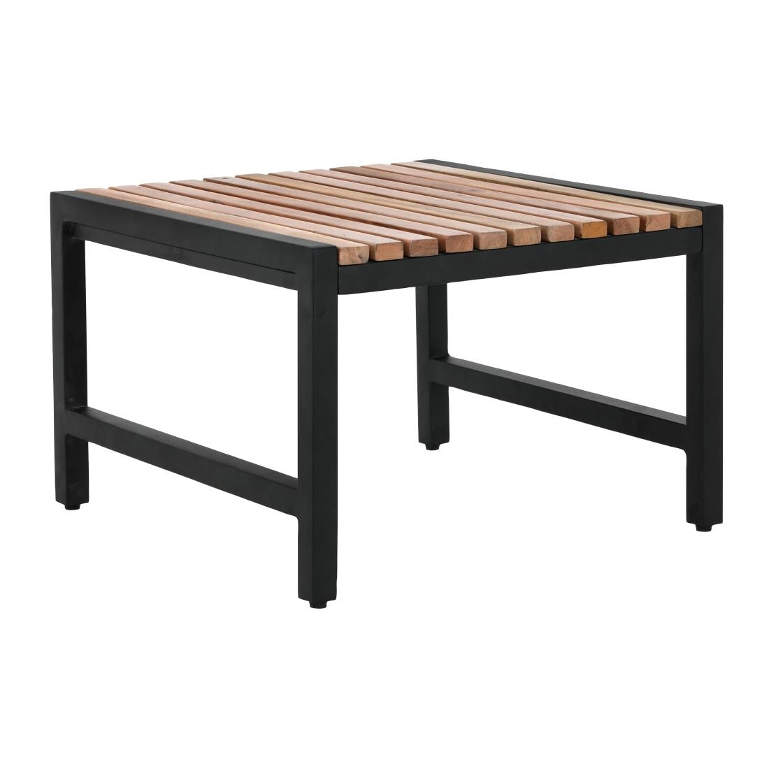 Bolero Steel and Acacia Low Bar Stools (Pack of 4) - DK904 All Stools Bolero