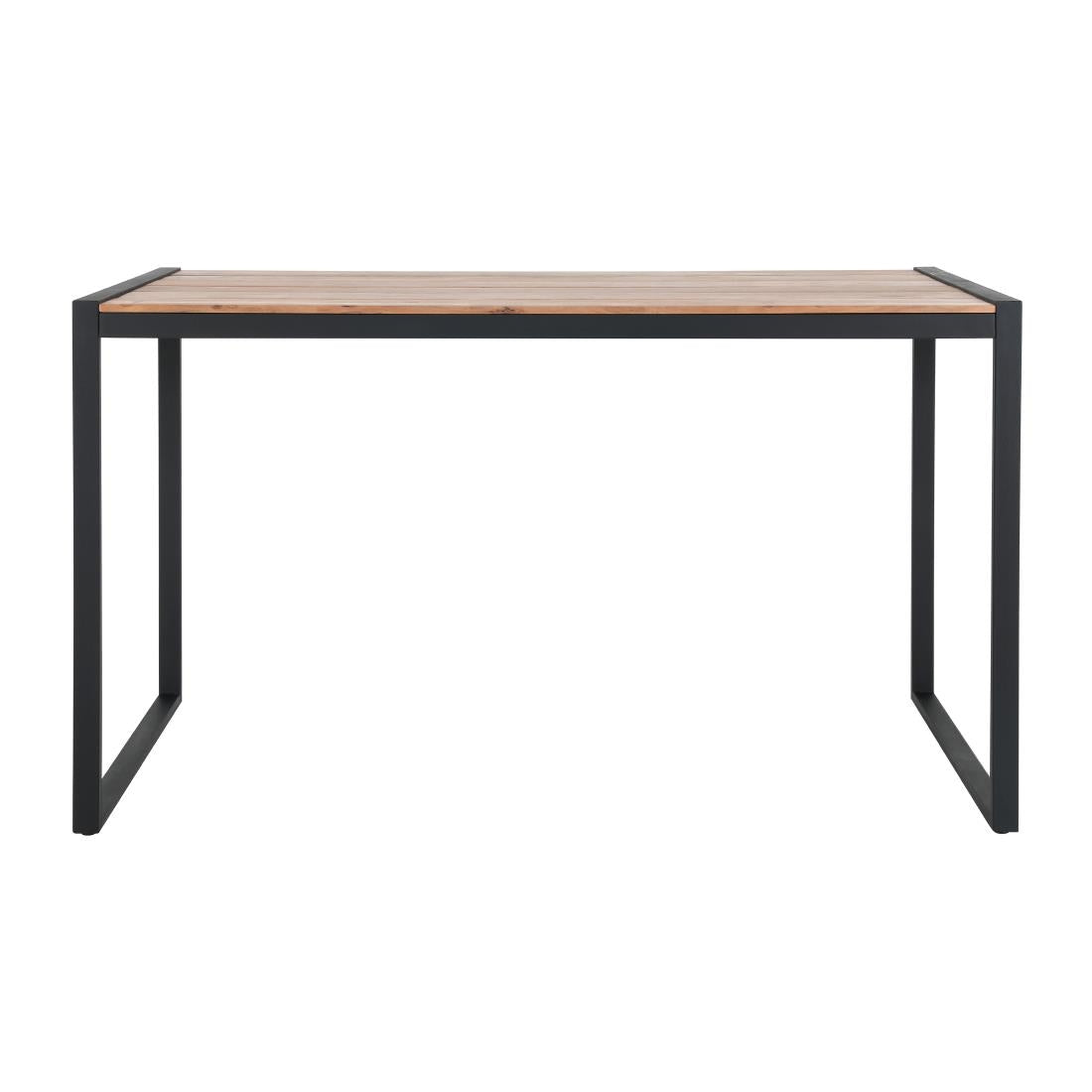 Bolero Steel and Acacia Industrial Bar Table 1800x900mm - DK905 Wooden Tables Bolero