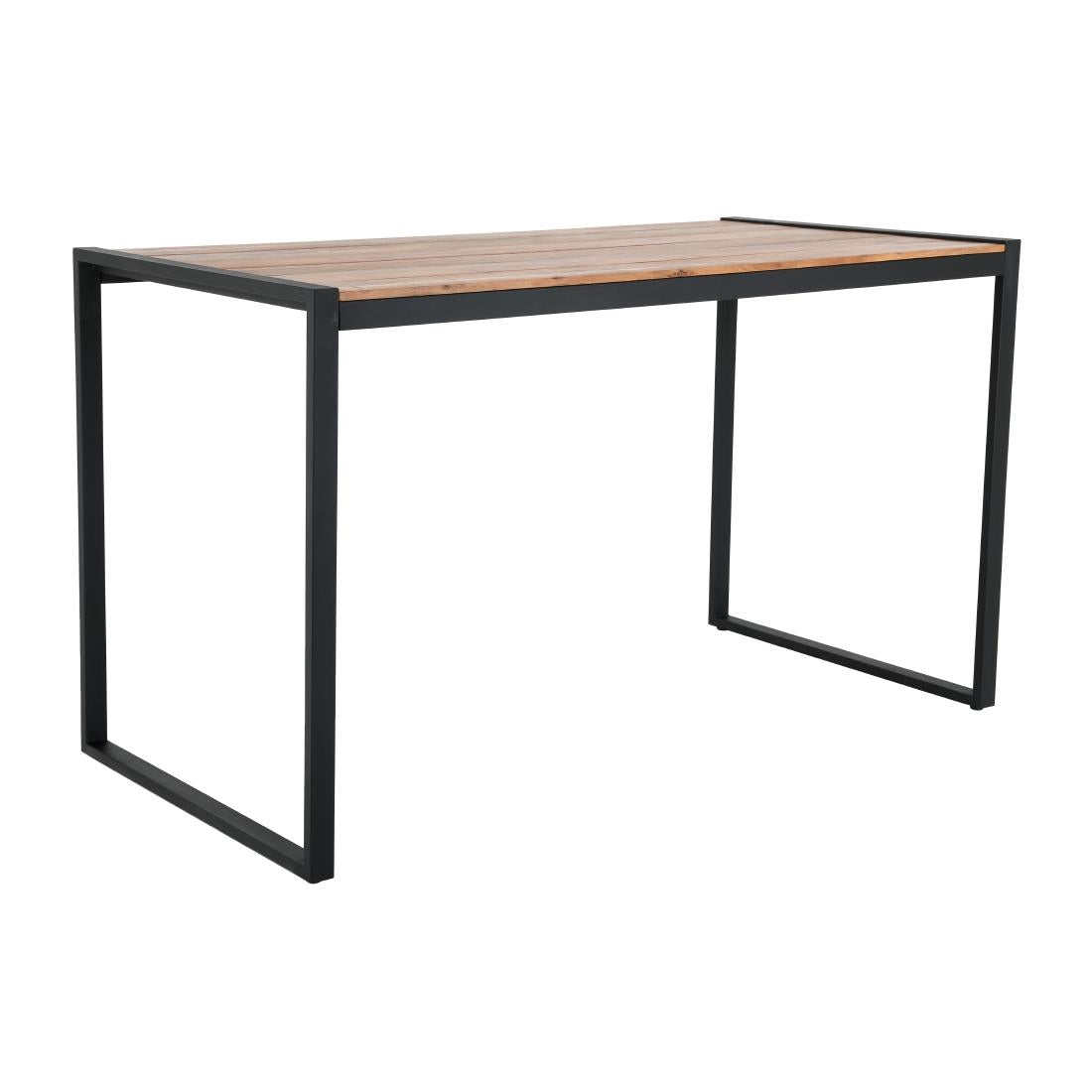 Bolero Steel and Acacia Industrial Bar Table 1800x900mm - DK905 Wooden Tables Bolero