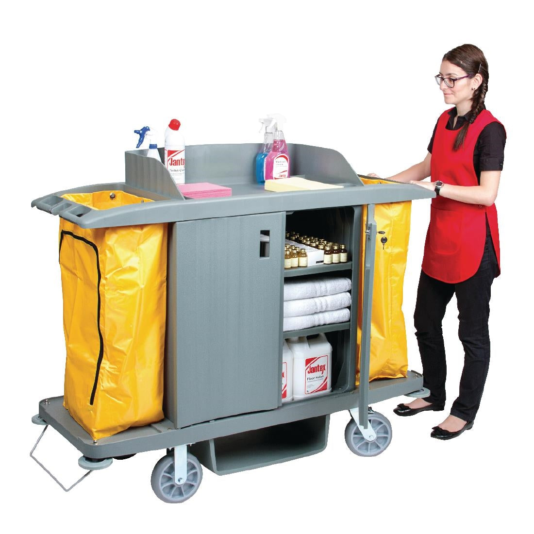 Jantex Housekeeping Trolley With Doors - DL012 Jantex