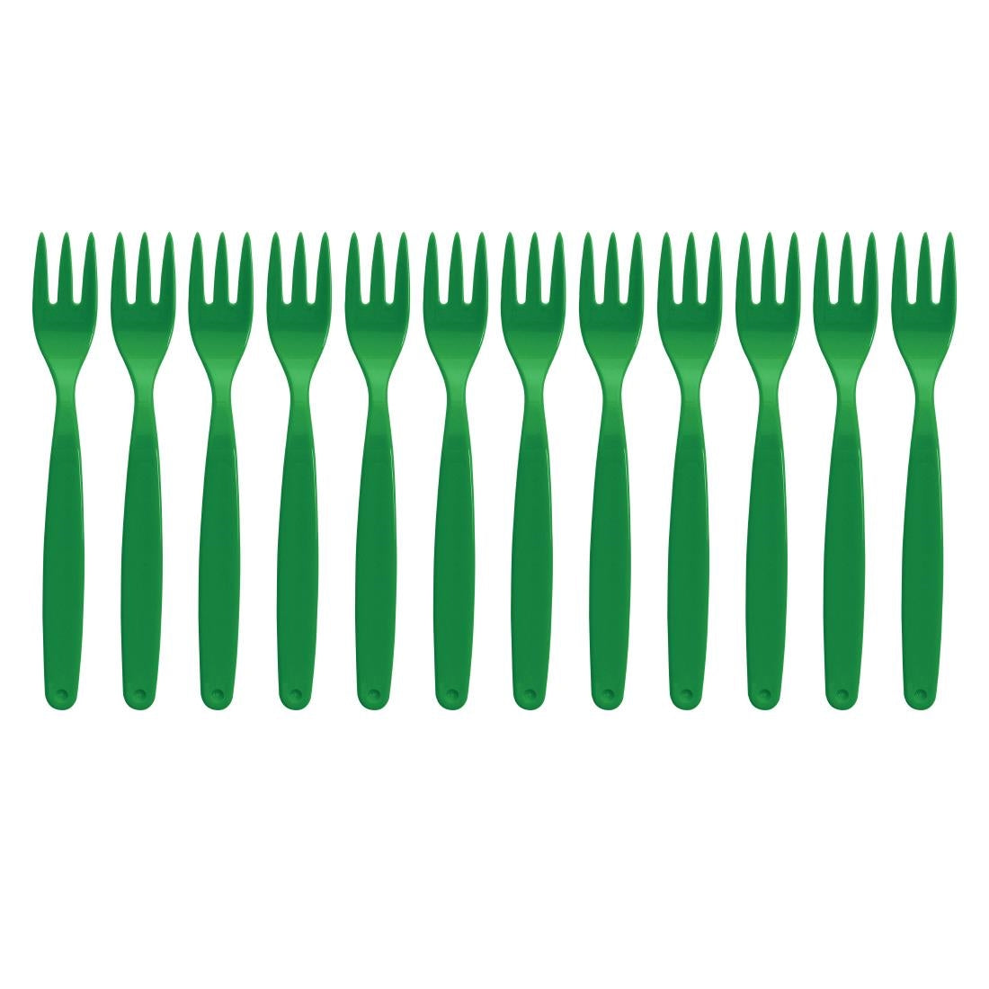 Olympia Kristallon Polycarbonate Forks Green (Pack of 12) - DL120 Olympia