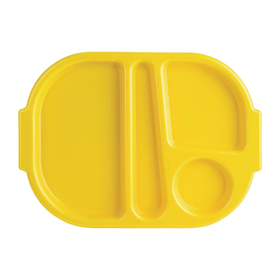 Olympia Kristallon Small Polycarbonate Compartment Food Trays Yellow 321mm - DL127 Melamine and Polycarbonate Olympia