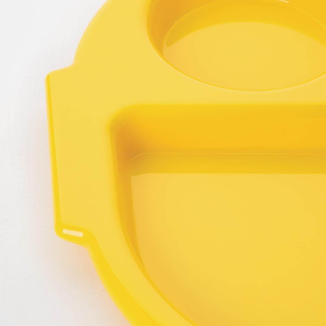 Olympia Kristallon Small Polycarbonate Compartment Food Trays Yellow 321mm - DL127 Melamine and Polycarbonate Olympia