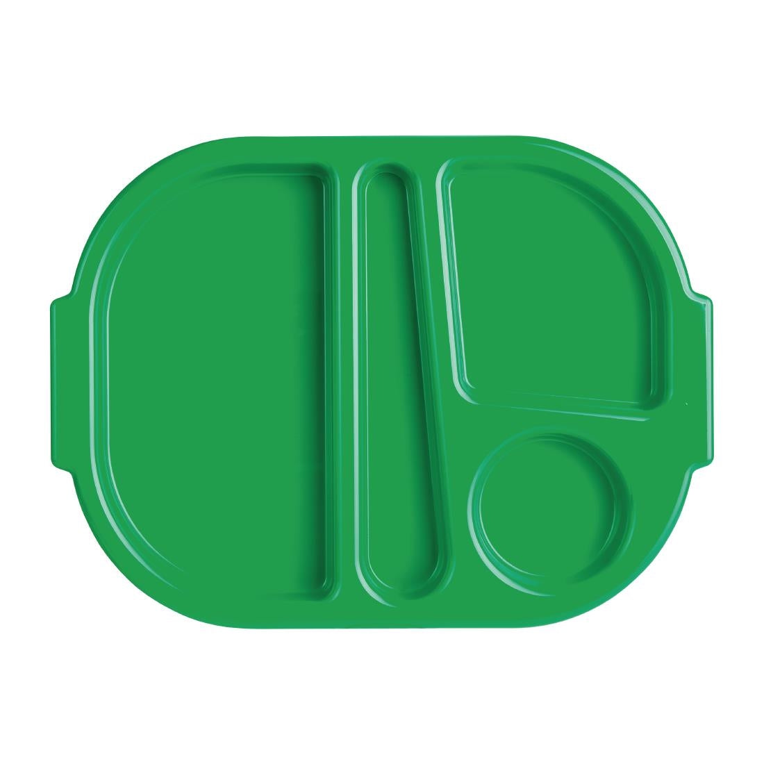 Olympia Kristallon Small Polycarbonate Compartment Food Trays Green 321mm - DL128 Melamine and Polycarbonate Olympia