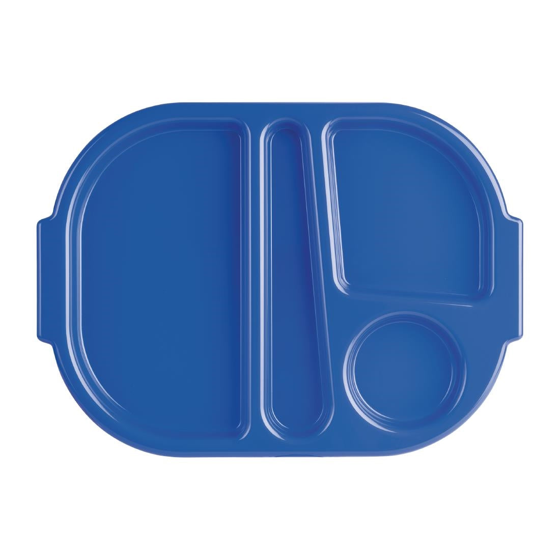 Olympia Kristallon Small Polycarbonate Compartment Food Trays Blue 321mm - DL129 Melamine and Polycarbonate Olympia