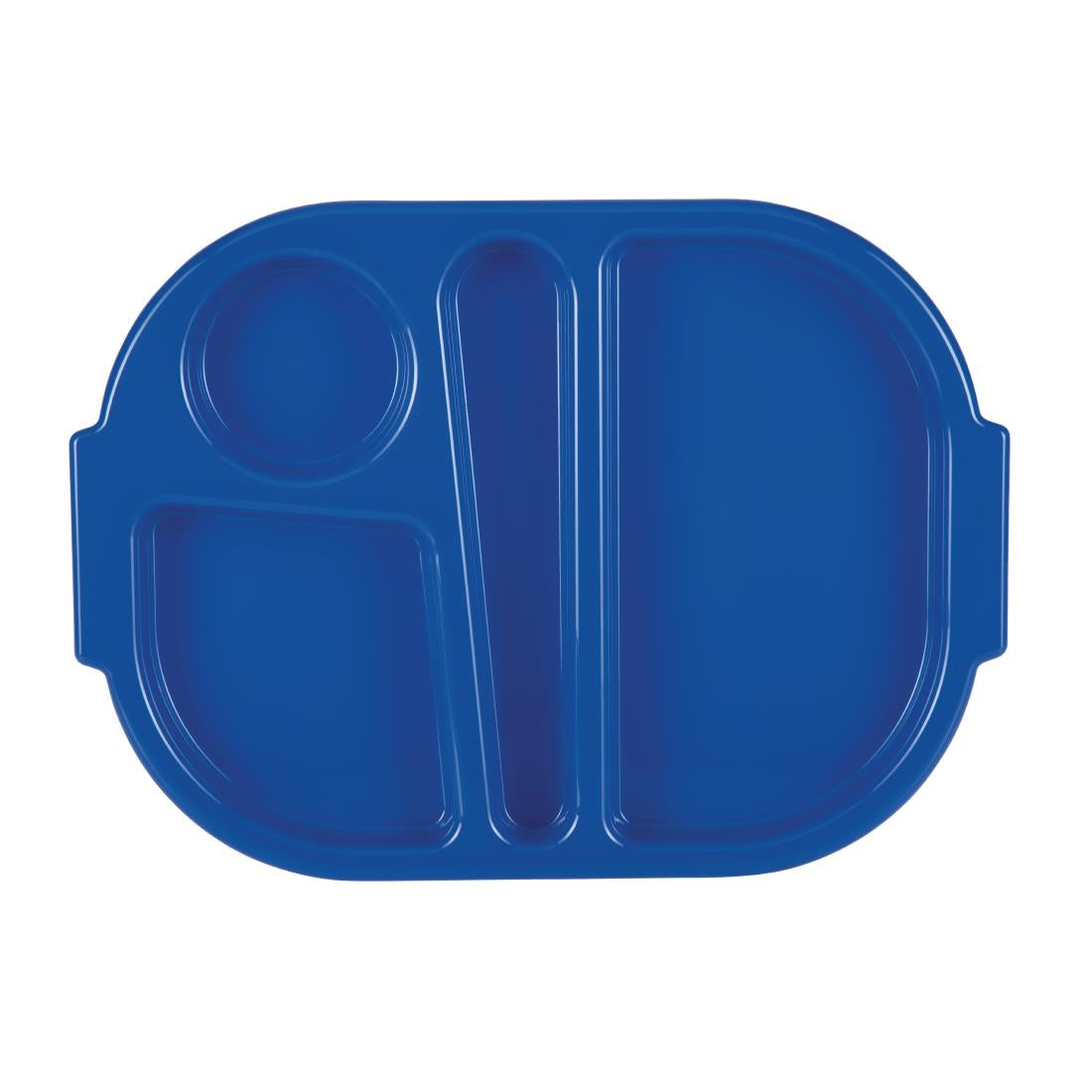 Olympia Kristallon Small Polycarbonate Compartment Food Trays Blue 321mm - DL129 Melamine and Polycarbonate Olympia