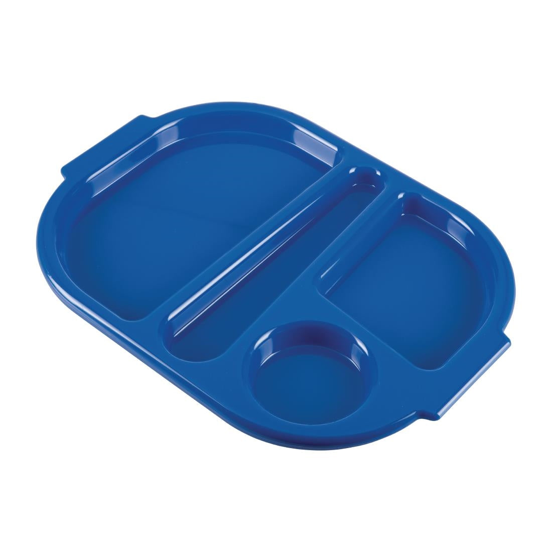 Olympia Kristallon Small Polycarbonate Compartment Food Trays Blue 321mm - DL129 Melamine and Polycarbonate Olympia