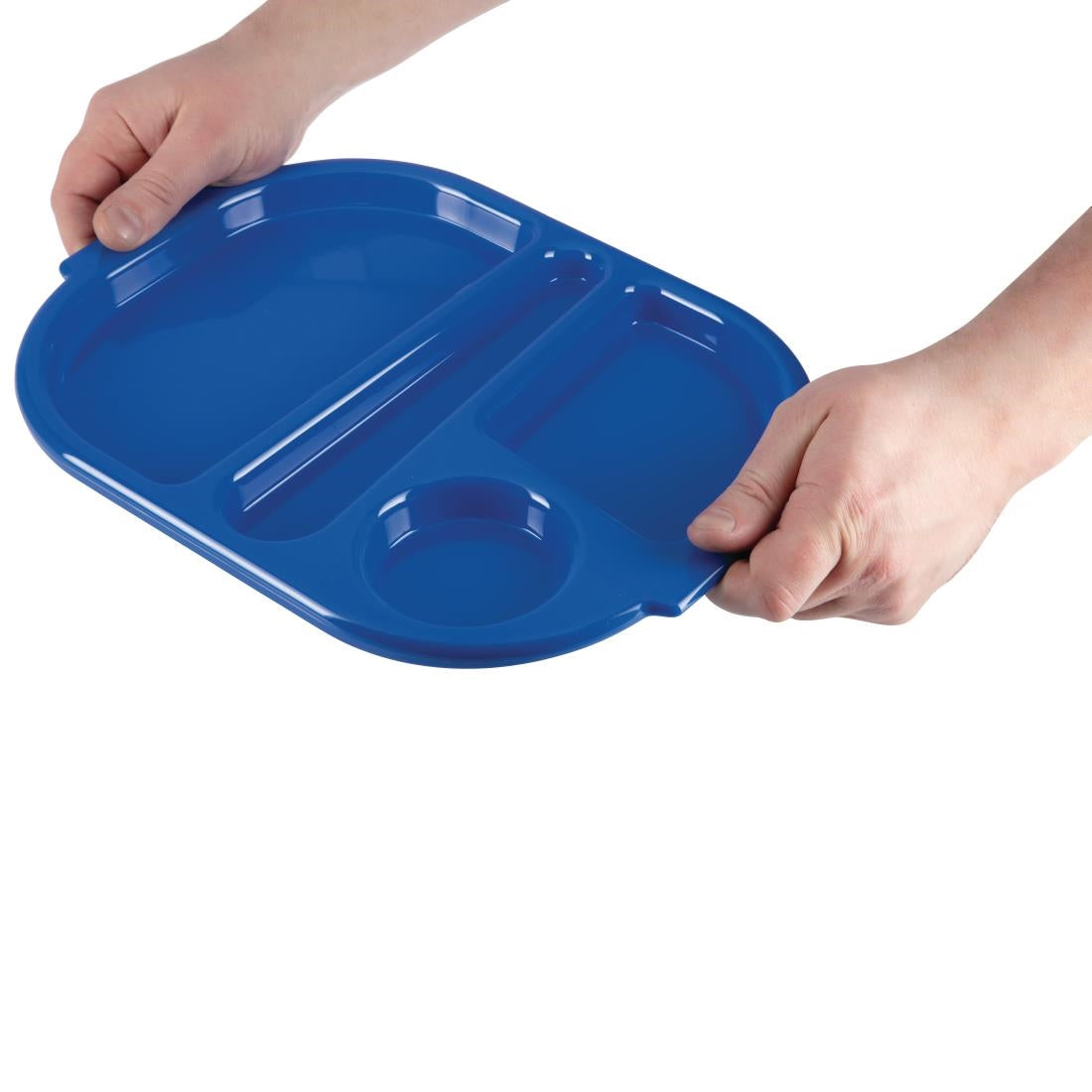 Olympia Kristallon Small Polycarbonate Compartment Food Trays Blue 321mm - DL129 Melamine and Polycarbonate Olympia