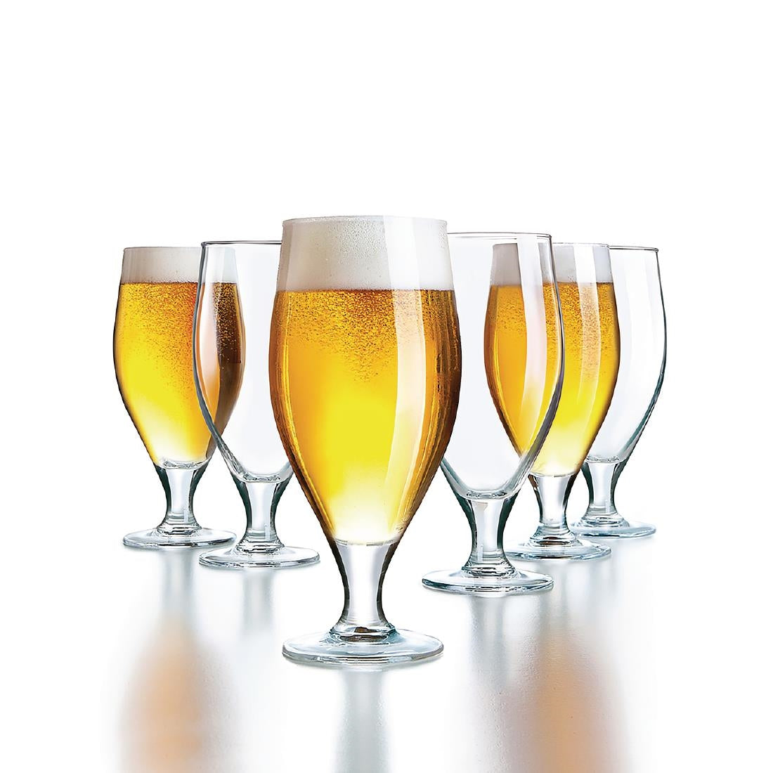Arcoroc Cervoise Nucleated Stemmed Beer Glasses 320ml CE Marked at 284ml - DL198 Beer Glasses Arcoroc