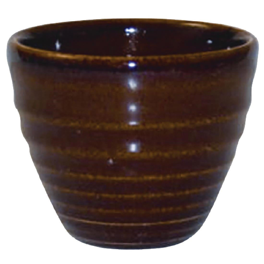 Churchill Bit on the Side Brown Ripple Dip Pots 114ml (Pack of 12) - DL419 Churchill Super Vitrified Churchill