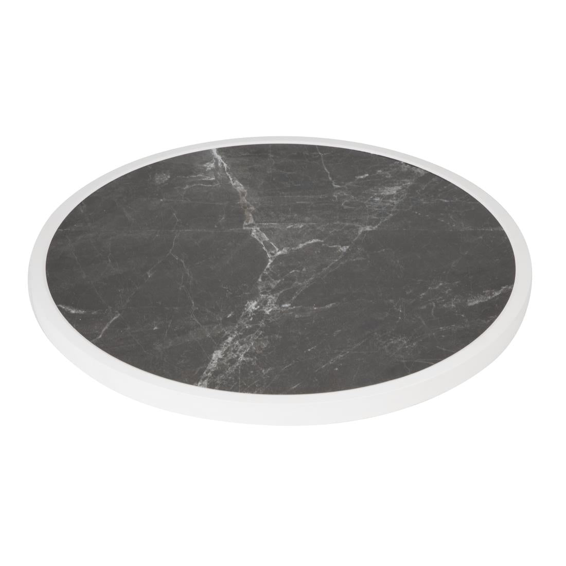 Bolero Fibre Glass Round Table Top Dark Granite Effect 580mm - DL487 Stone Effect Table Tops Bolero