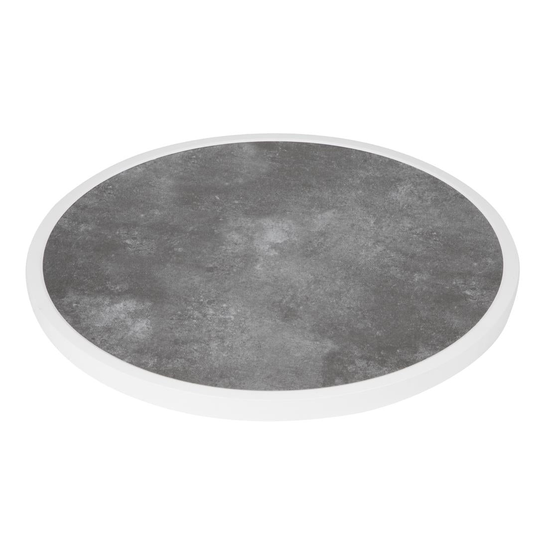 Bolero Fibre Glass Round Table Top Dark Stone Effect 580mm - DL488 Stone Effect Table Tops Bolero