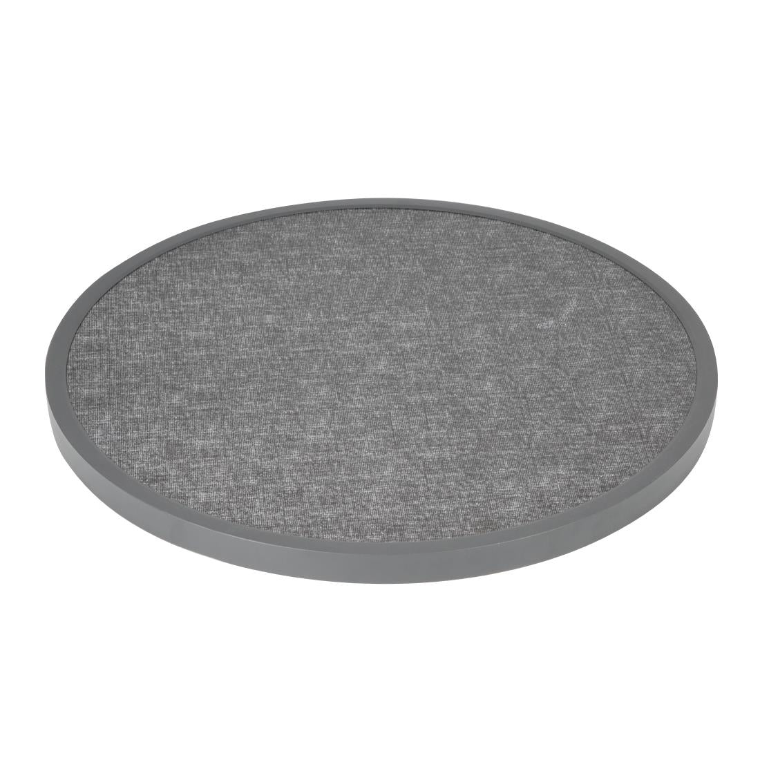 Bolero Fibre Glass Round Table Top Brushed Black 580mm - DL489 Stone Effect Table Tops Bolero