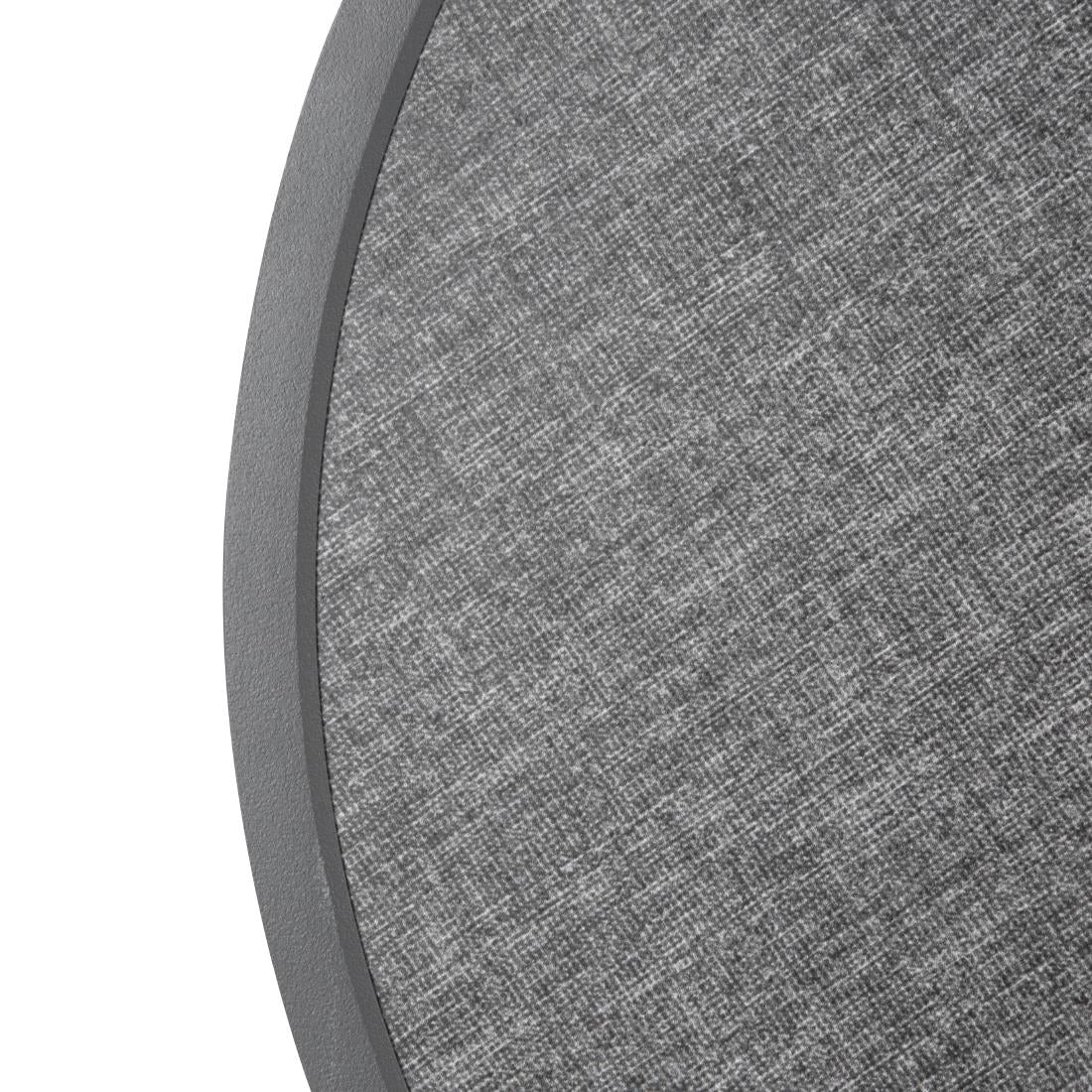 Bolero Fibre Glass Round Table Top Brushed Black 580mm - DL489 Stone Effect Table Tops Bolero