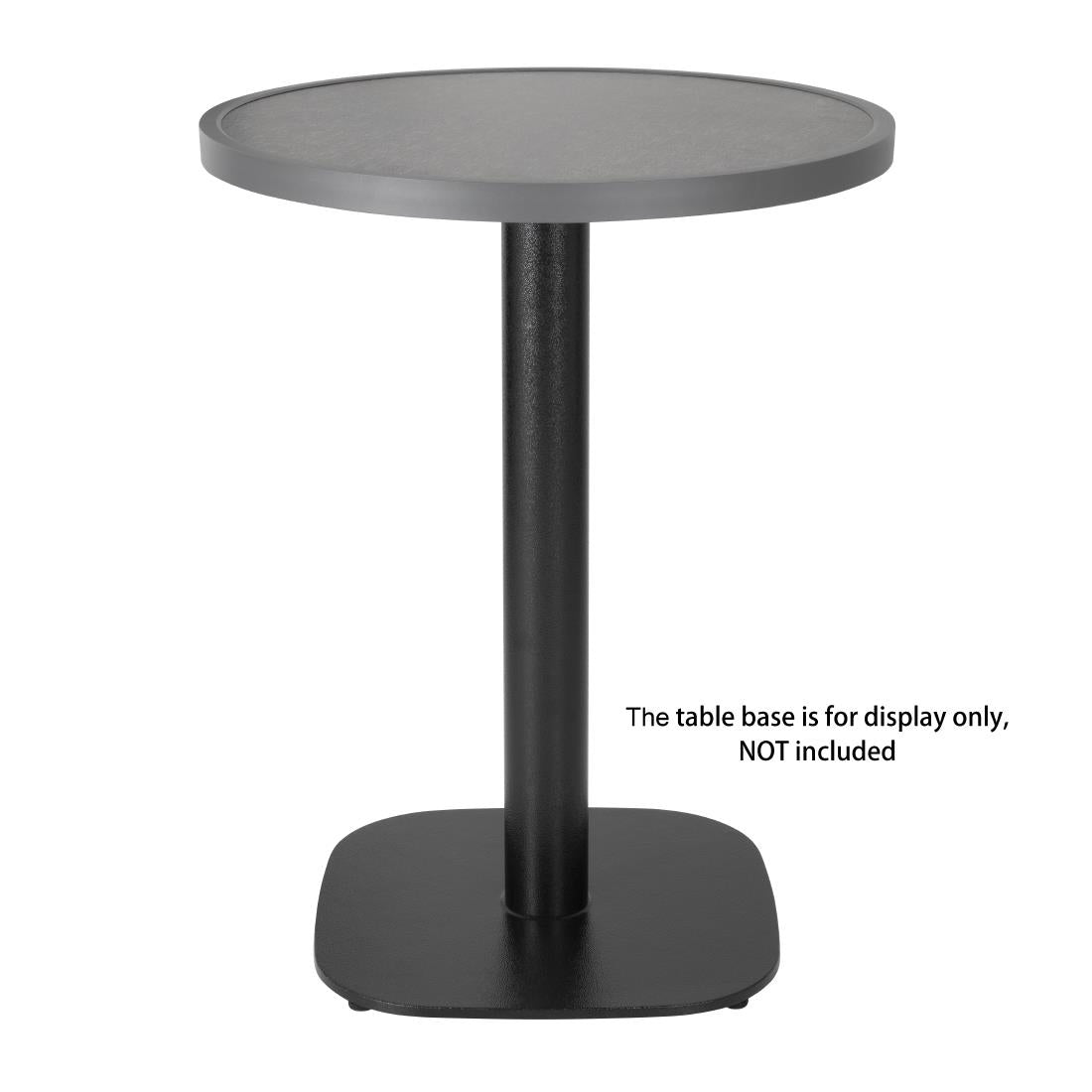 Bolero Fibre Glass Round Table Top Brushed Black 580mm - DL489 Stone Effect Table Tops Bolero