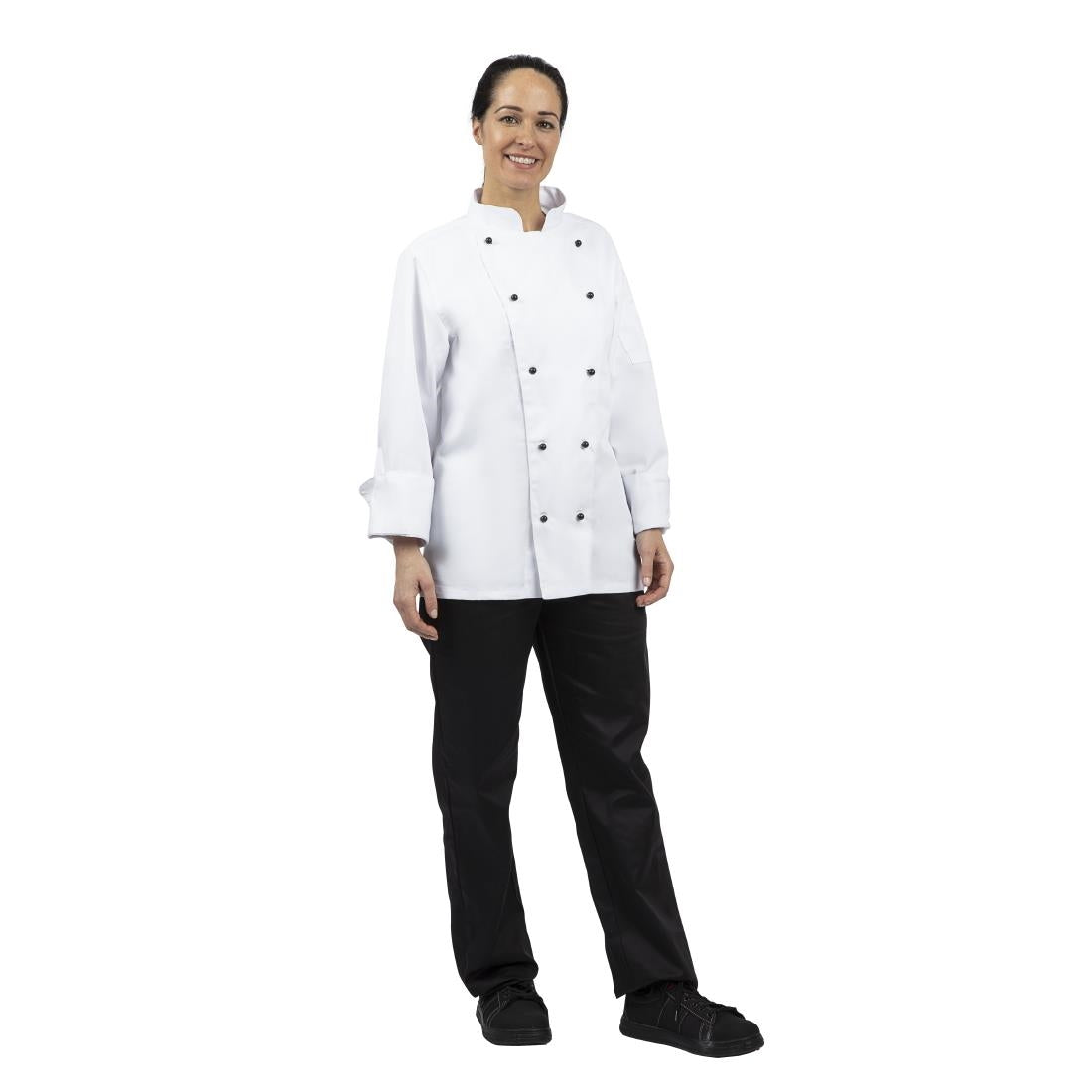 Whites Chicago Unisex Chefs Jacket Long Sleeve L - DL710-L Whites Chef Jackets and Tunics Whites Chefs Clothing