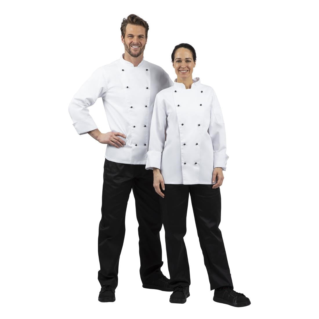 Whites Chicago Unisex Chefs Jacket Long Sleeve L - DL710-L Whites Chef Jackets and Tunics Whites Chefs Clothing