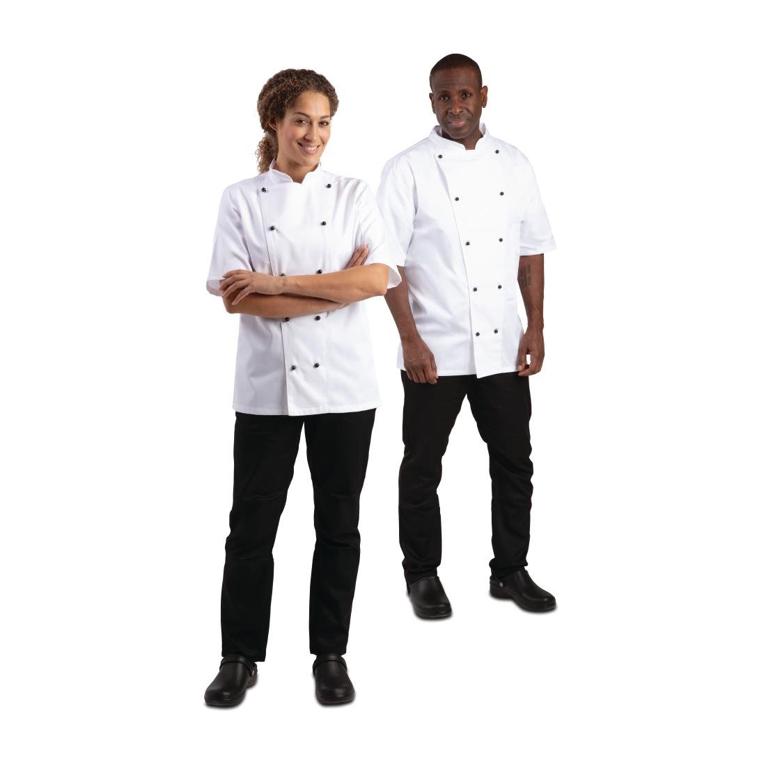 Whites Chicago Unisex Chefs Jacket Short Sleeve White S - DL711-S Whites Chef Jackets and Tunics Whites Chefs Clothing