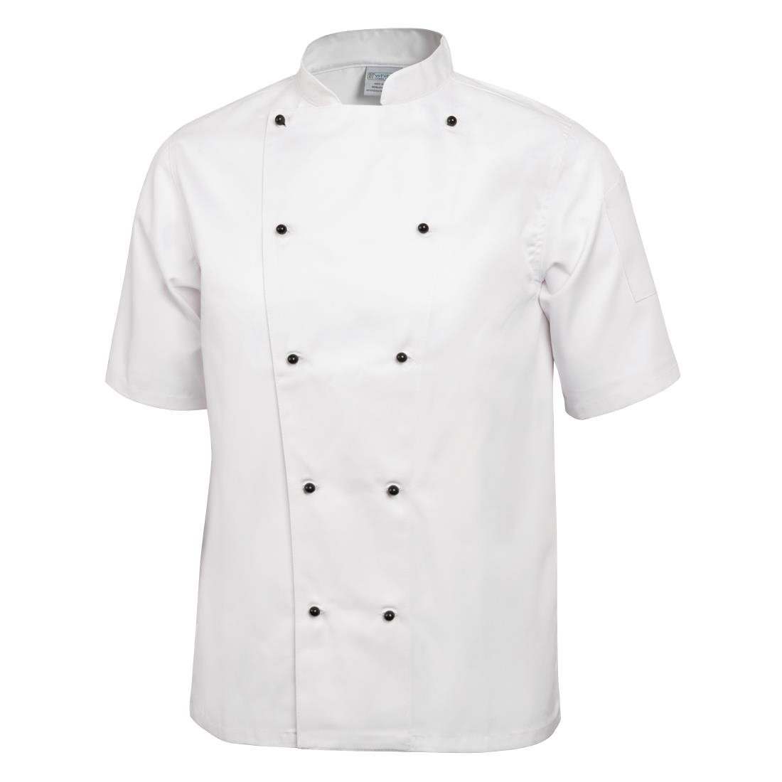 Whites Chicago Unisex Chefs Jacket Short Sleeve White M - DL711-M Whites Chef Jackets and Tunics Whites Chefs Clothing